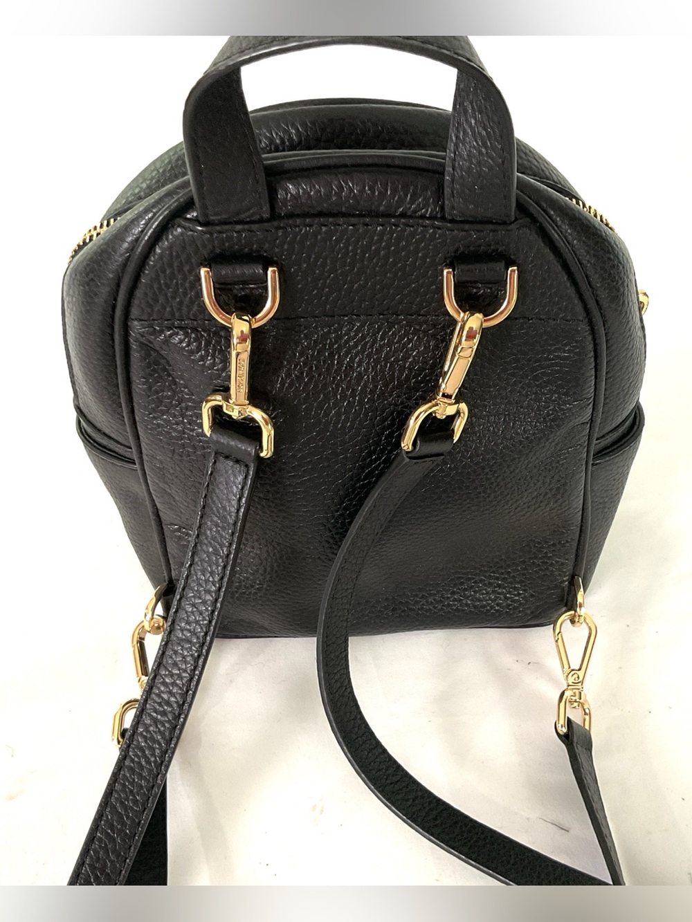 NWOT-Michael Kors-“ABBEY”-small,studded black, pebbled, leather backpack - Picture 4 of 11